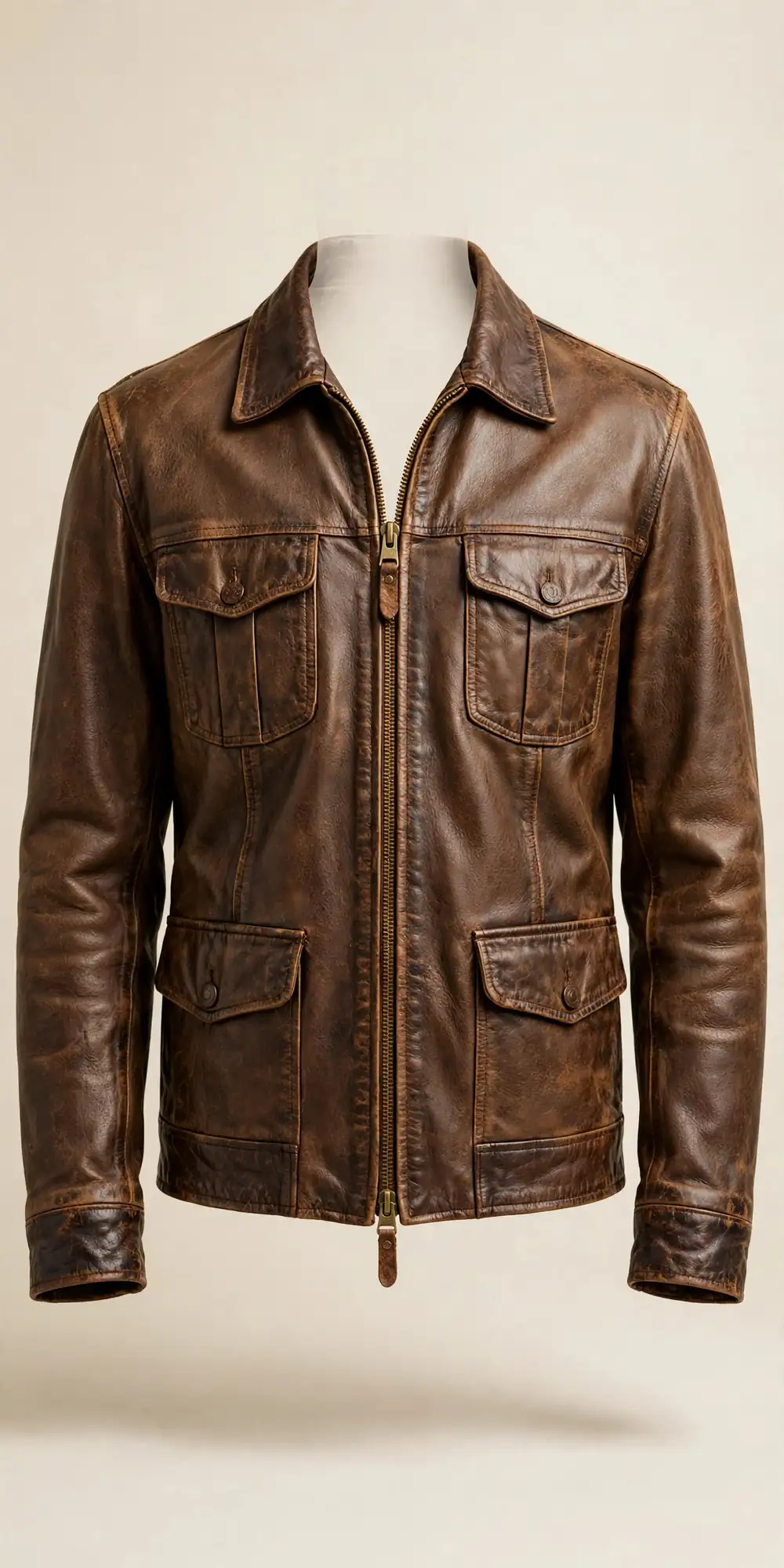 The Distressed Roadster — Genuine leather jacket