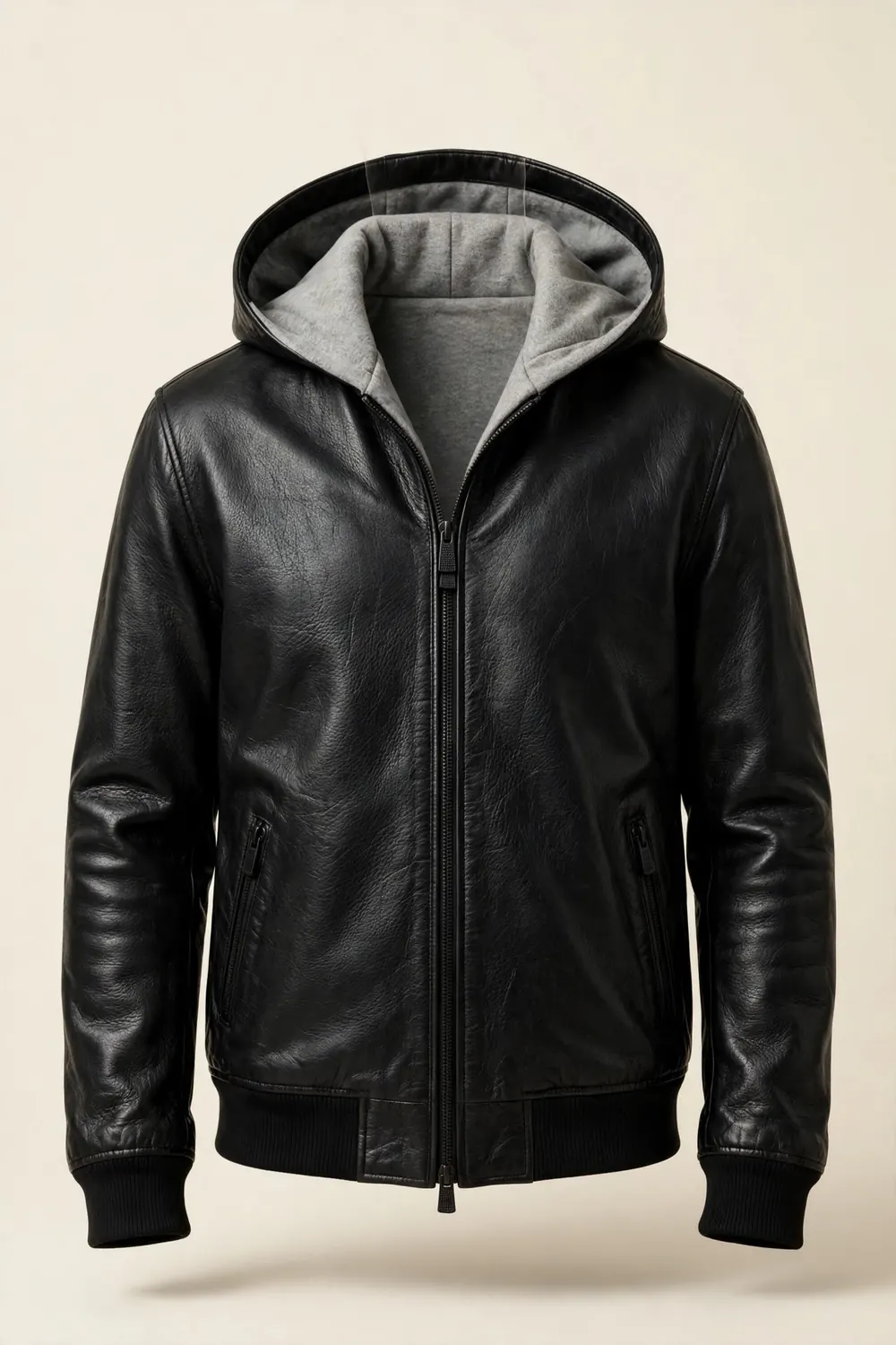 Hooded leather jackets