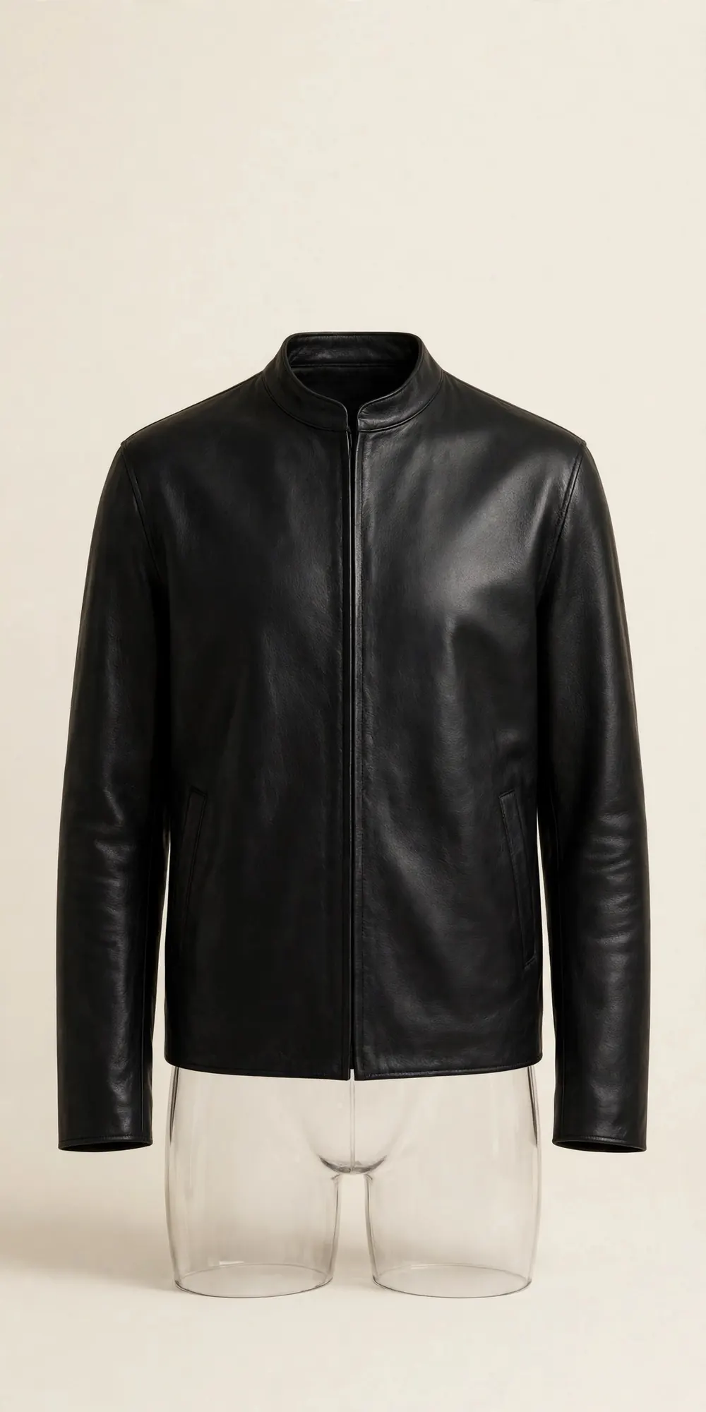 The Minimalist Leather Zip Jacket — Genuine leather jacket