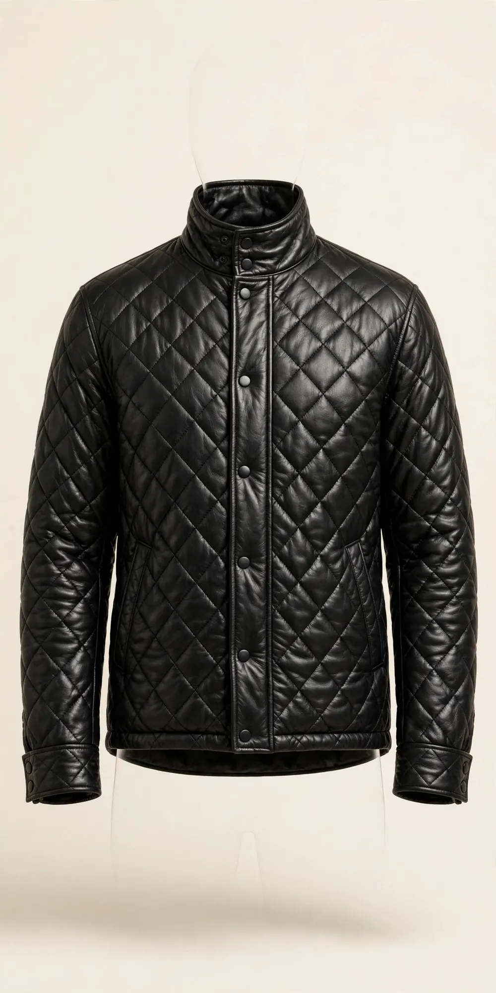 The Quilted Cafe Racer Jacket — Top-grain leather jacket