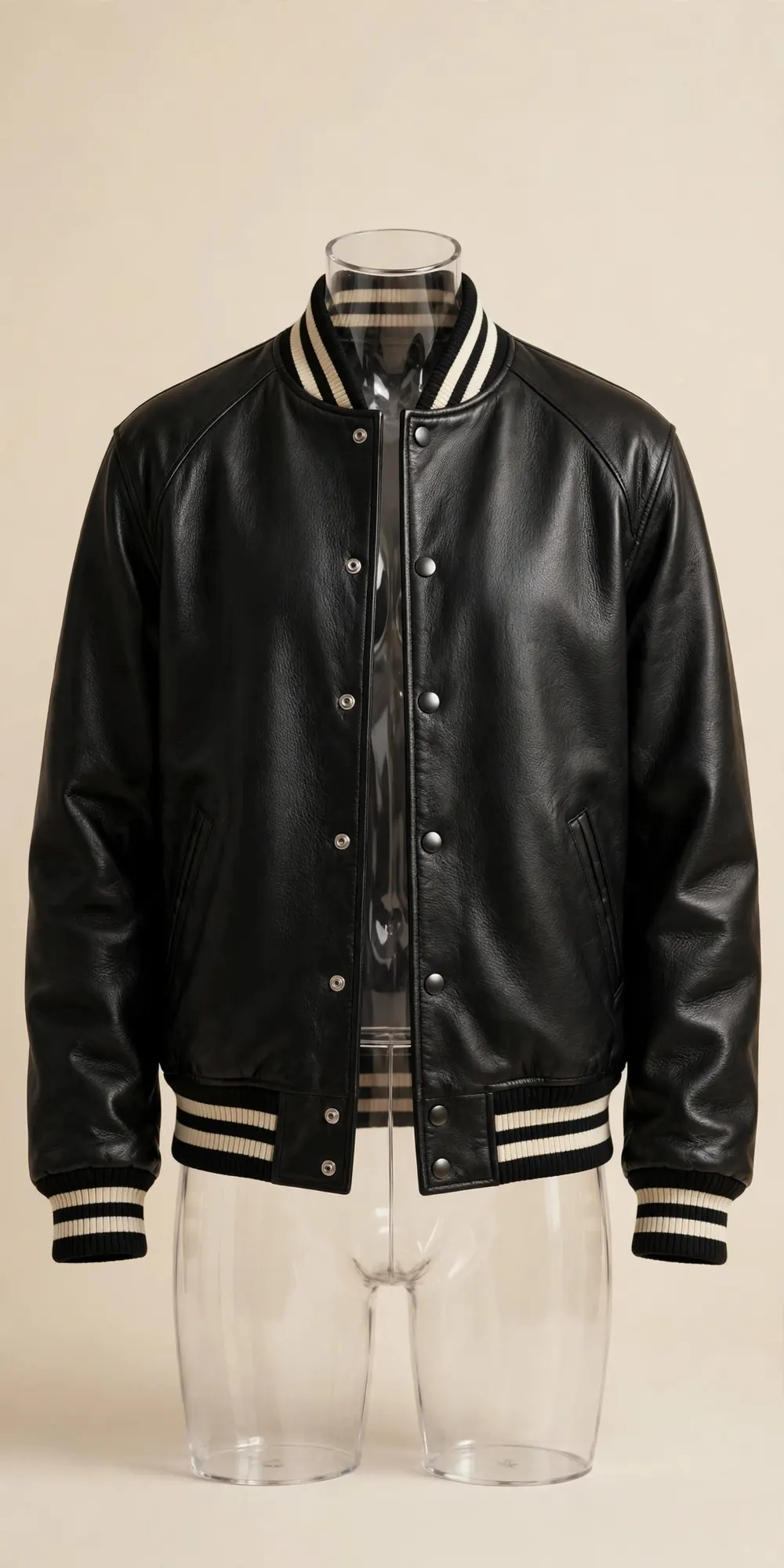 The Varsity Letterman Leather Jacket — Genuine leather jacket