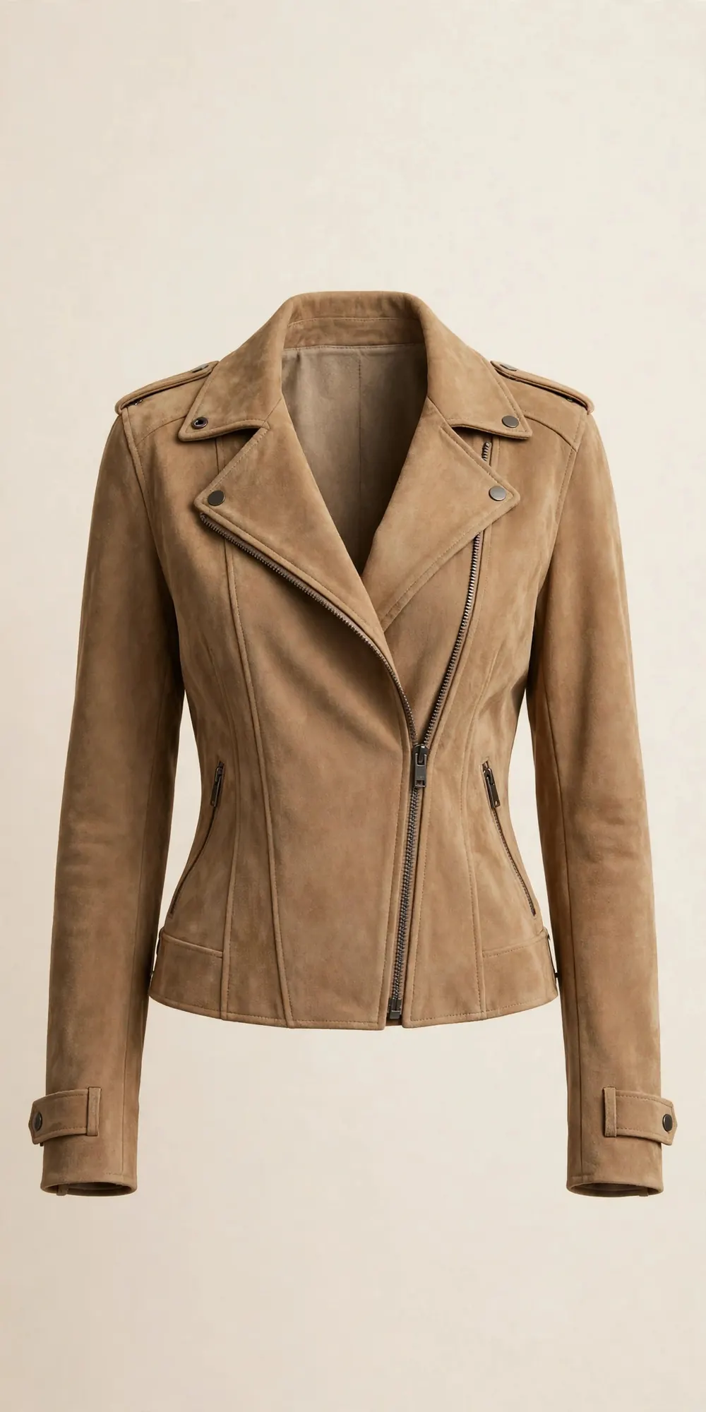 The Women's Suede Biker Jacket — Suede leather jacket