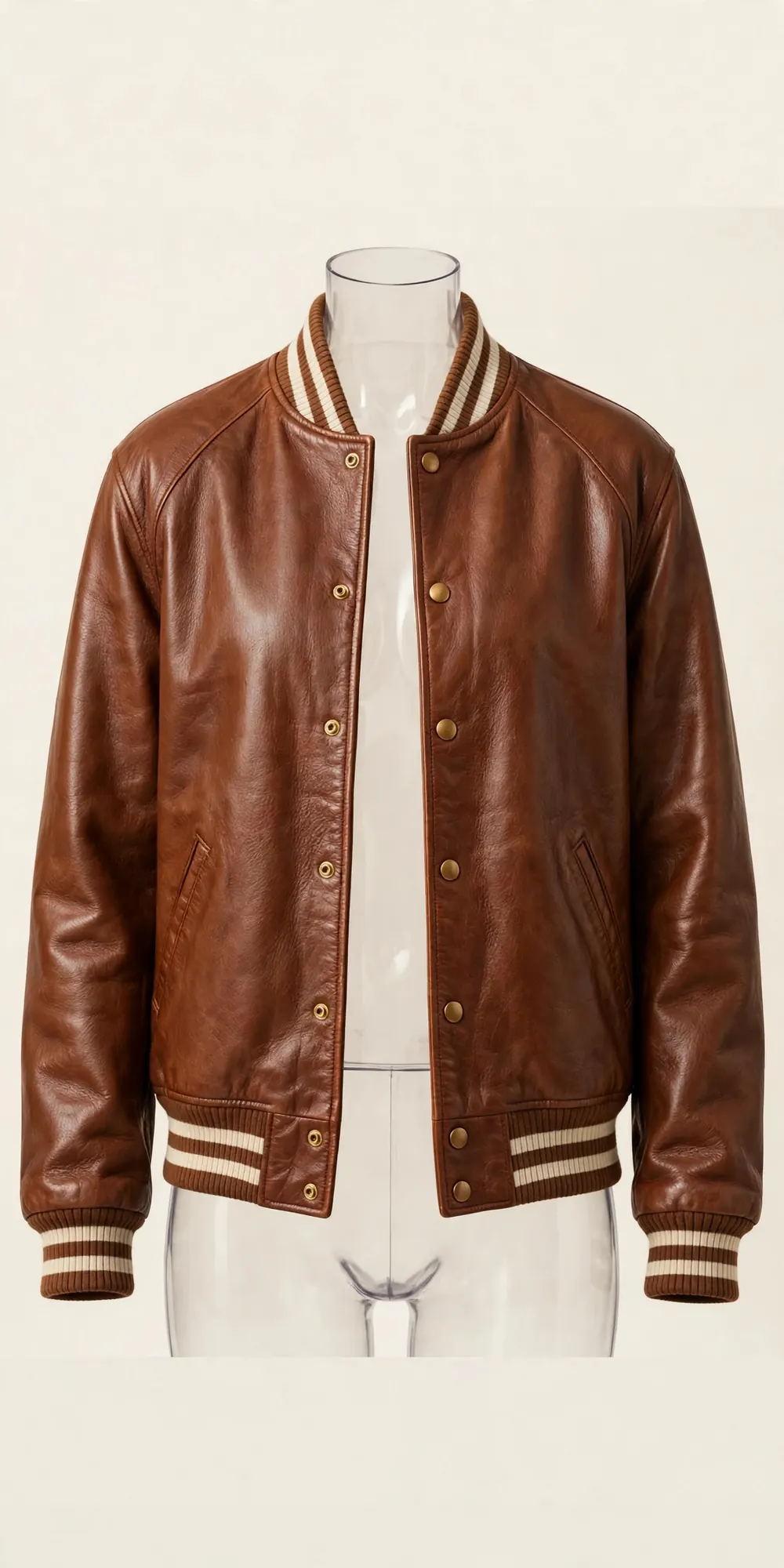 The Women's Varsity Letterman Jacket — Genuine leather jacket